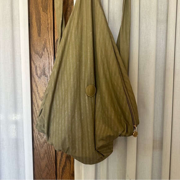 Fendi Vintage Striped Coated Fabric Shoulder Sling Bag Backpack with Pouchette - Picture 3 of 15